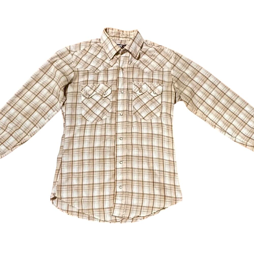 Vintage Levi’s Plaid Brown Shirt – Men’s Small Western Outdoor